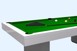 The accessories on a Lisbon Slate Bed Pool Table