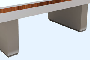 The legs of a Lisbon Slate Bed Pool Table