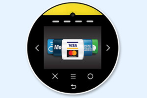 A contactless payment unit fitted to a table