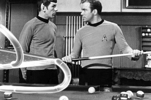 Kirk and Spock play Tri-D pool