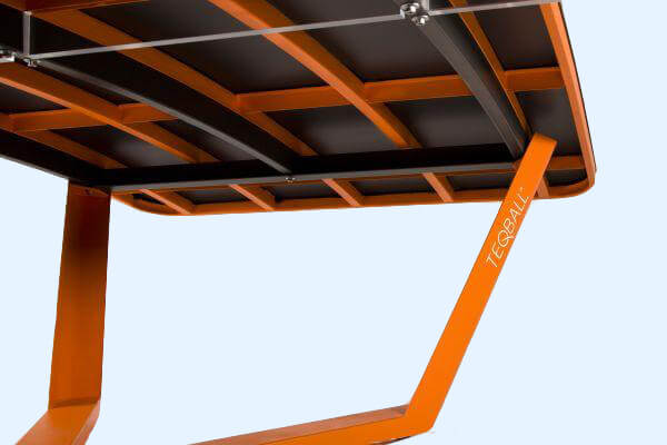 The legs on the Teqball One table