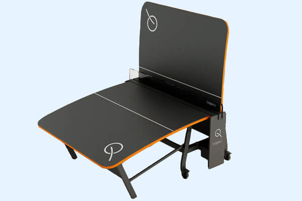 The Teqball Smart table folded