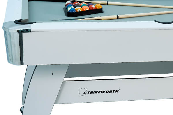 Stable, braced pool table leg design