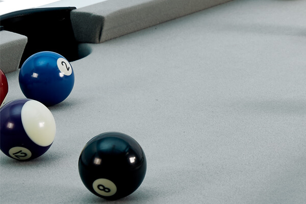 The Lynx Pro pool table's grey cloth