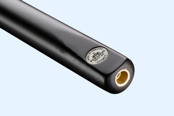 The butt of a Peradon Comet 3/4 Jointed 8 Ball Pool Cue