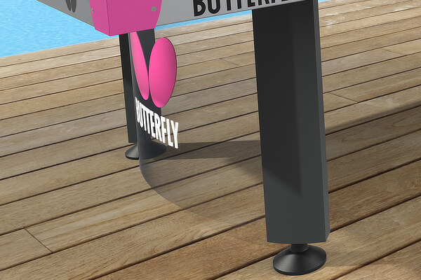 The transparent apron on the Butterfly Park Outdoor Table Tennis