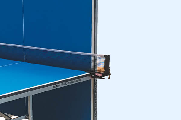 A half folded Butterfly Active 19 Home Tennis Table