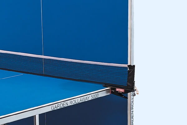 A half folded Butterfly Garden Rollaway 5000 Tennis Table