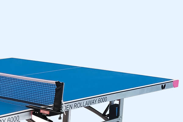 The corner of a Butterfly Garden Rollaway 6000 Tennis Table