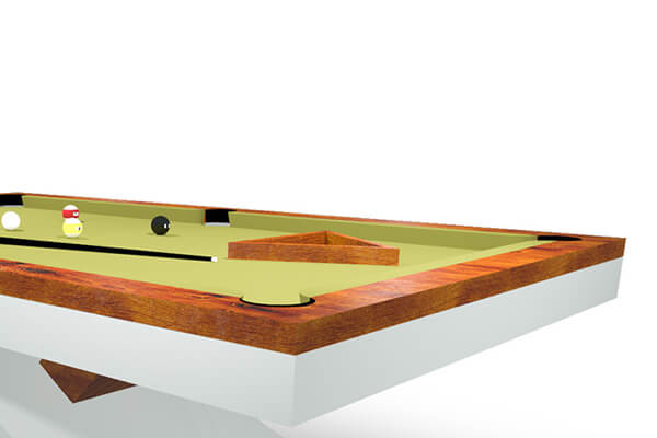 The accessories on a Flow Slate Bed Pool Table