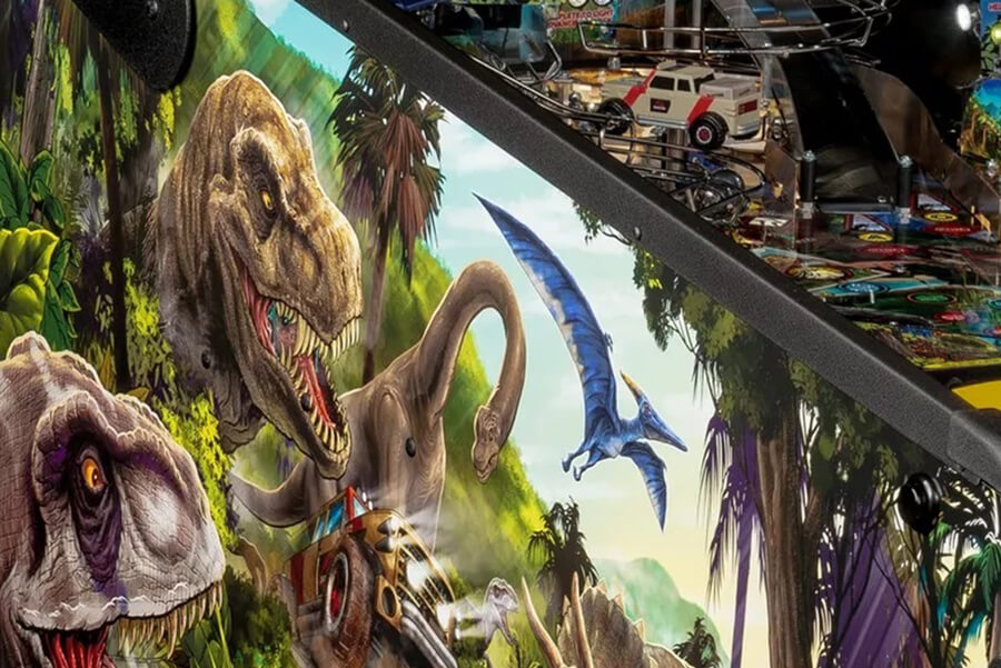 Detail of the Deadpool Pro pinball playfield