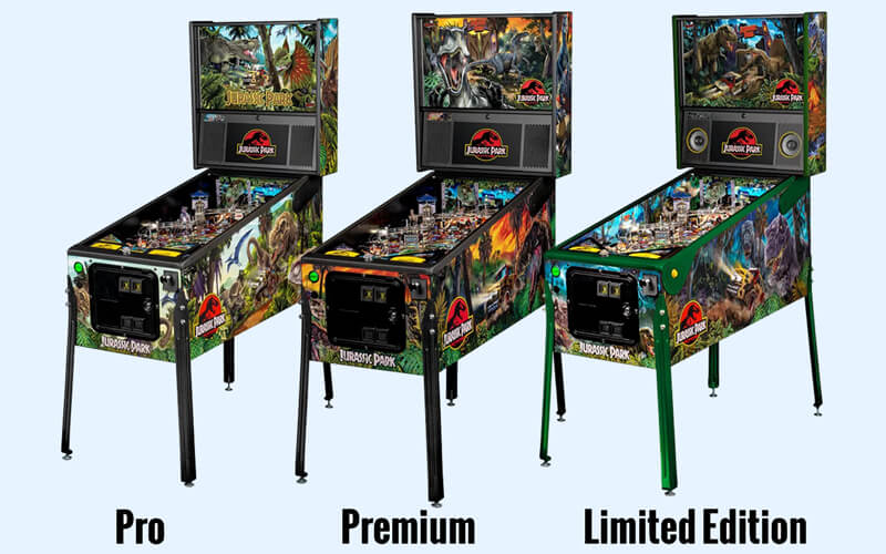 The three Deadpool pinball machine models