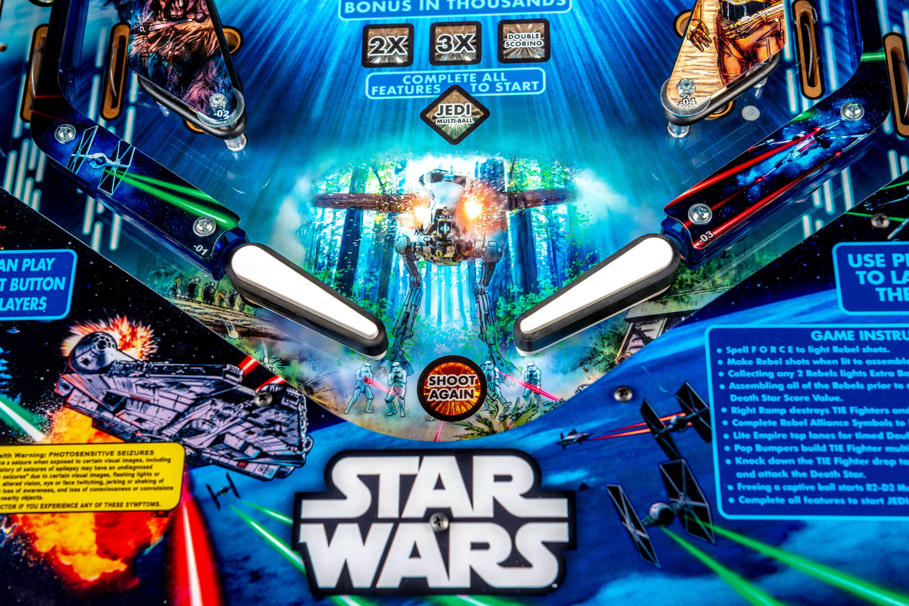 The side of the Stern Star Wars Pin pinball machine