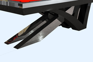 The legs of the Stellar Slate Bed Pool table