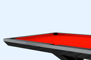 The side of a Stellar Slate Bed Pool table