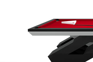 The side of the Dozer Slate Bed Pool table