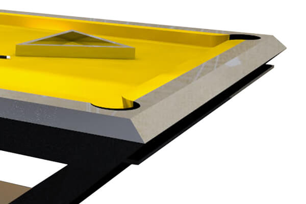 A close up shot the Rameses Slate Bed Pool Table