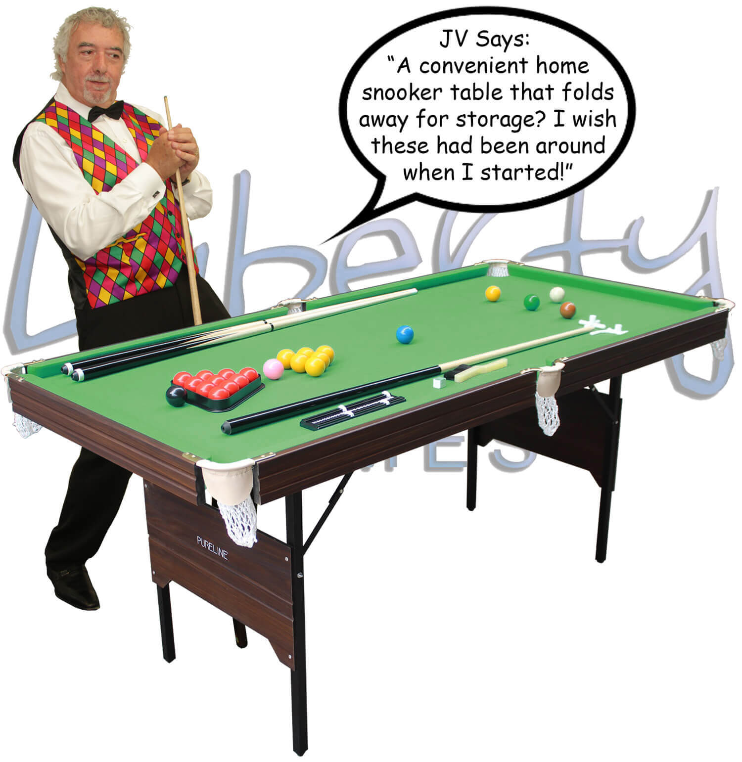 Pureline 6ft Folding Snooker & Pool Table Liberty Games