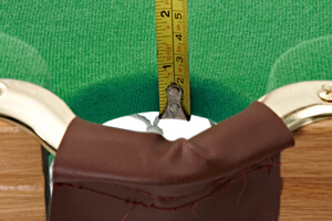The depth of the playfield bed on the Pureline folding snooker table.