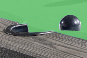 The centre pocket on the Lux Grey pool and dining table.