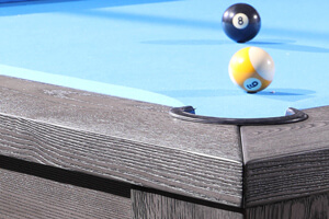 The corner of the Lux Grey pool and dining table.