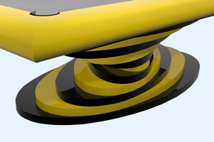 The leg of the Everest Slate Bed Pool table