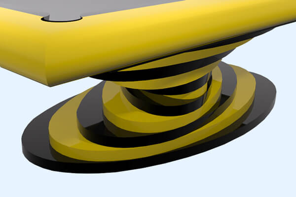 The leg of the Everest Slate Bed Pool table
