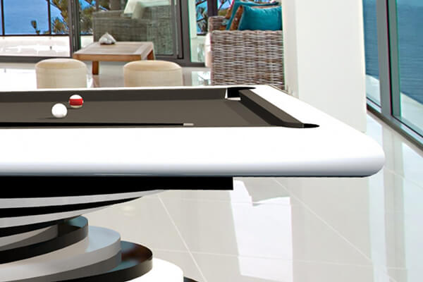 The side of an Everest Slate Bed Pool table