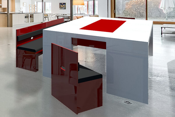 The legs of a Fusion Slate Bed Pool table