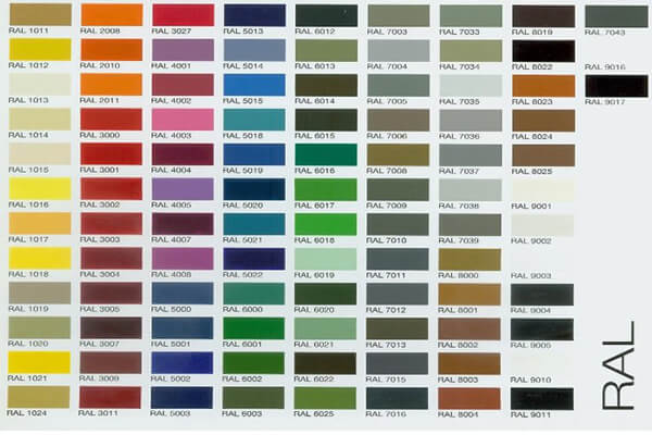 RAL paint options for pool table
