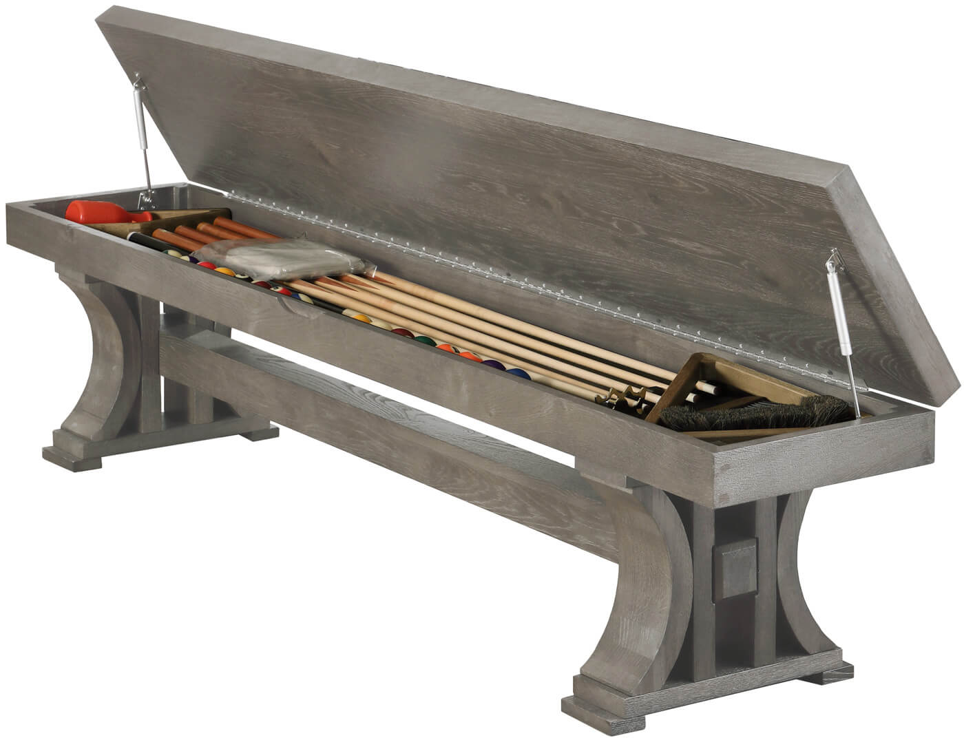 Optional storage bench available with the Georgia II pool table.