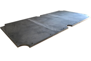 A sectional slate bed like the one in the Texas II pool table.
