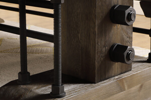 The leg of the Carolina II pool table