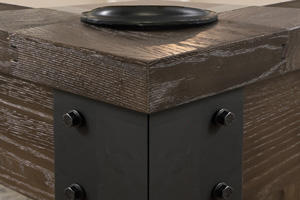 A detail of the wood timber used on the Carolina II pool table.