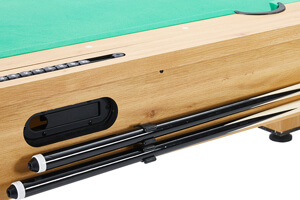 The storage capabilities of the 7ft Multi Games & Dining Table.