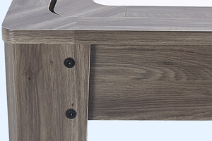 The wood veneer on the 7ft Multi Games & Dinin Table.