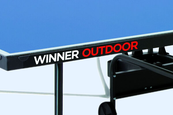 A close up of the Stiga Winner Outdoor table tennis table.