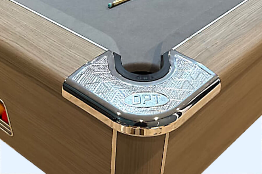 The metal corner caps on the Omega Pro Evo.