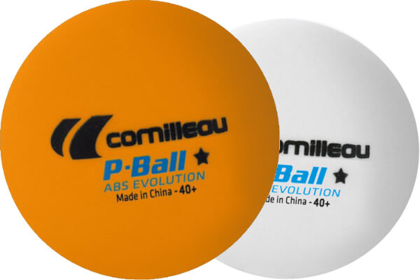 The orange and white versions of the Cornilleau P-Ball.