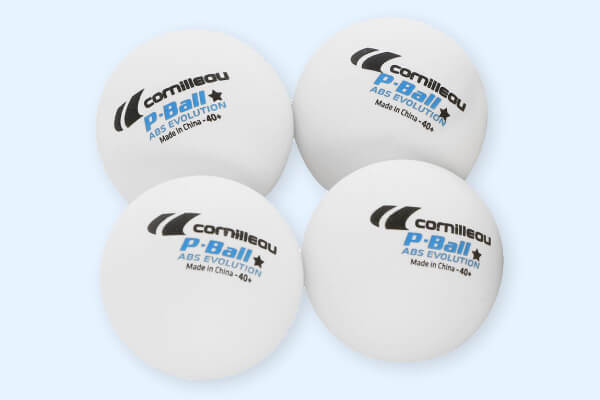 The Cornilleau P-Ball table tennis balls in white.