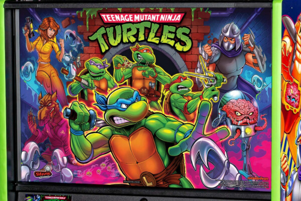 Backbox art on the TMNT Pro pinball.