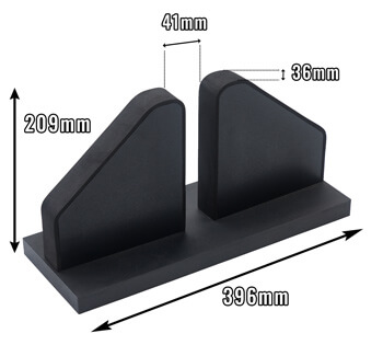 Dimensions of the table top holder.