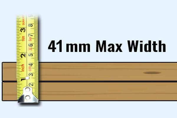 Dimensions of the table top holder.