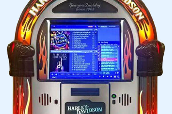 The Rock-Ola Harley Davidson Music Centre Jukebox Screen.