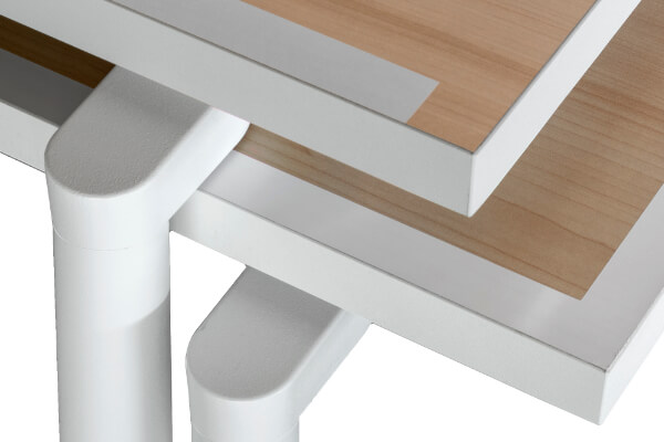 Stacking the Spider table tennis table.