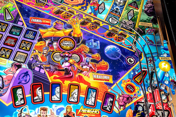 The Stern Avengers Infinity Quest Pinball Machine Features.