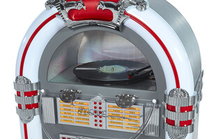 The Pureline 128V Retro Jukebox top light.
