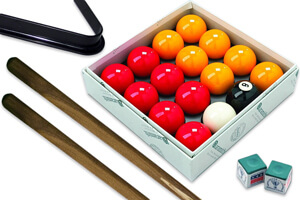 The Heywood Match pool table accessories.