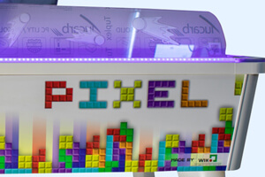 The Pixel Multipuck Air Hockey corner.