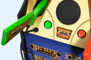 The light gun rifles on the Big Buck World arcade.